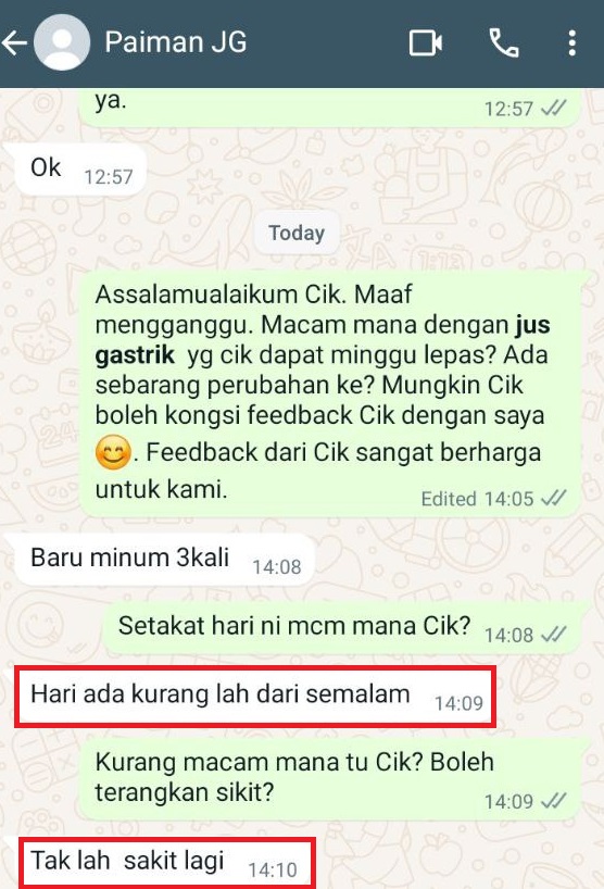 Testimoni WhatsApp 1